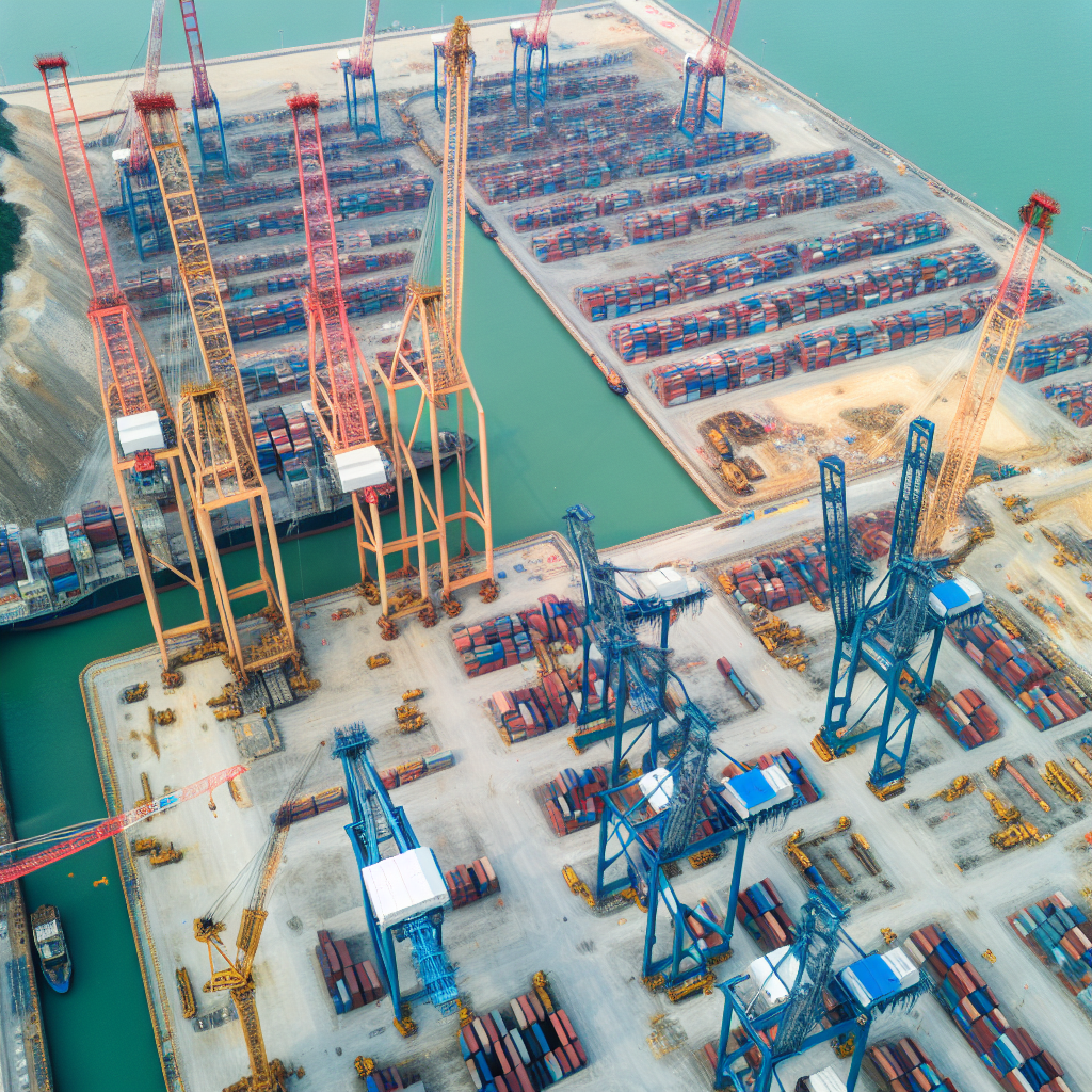 Aerial view of the Montreal Port expansion