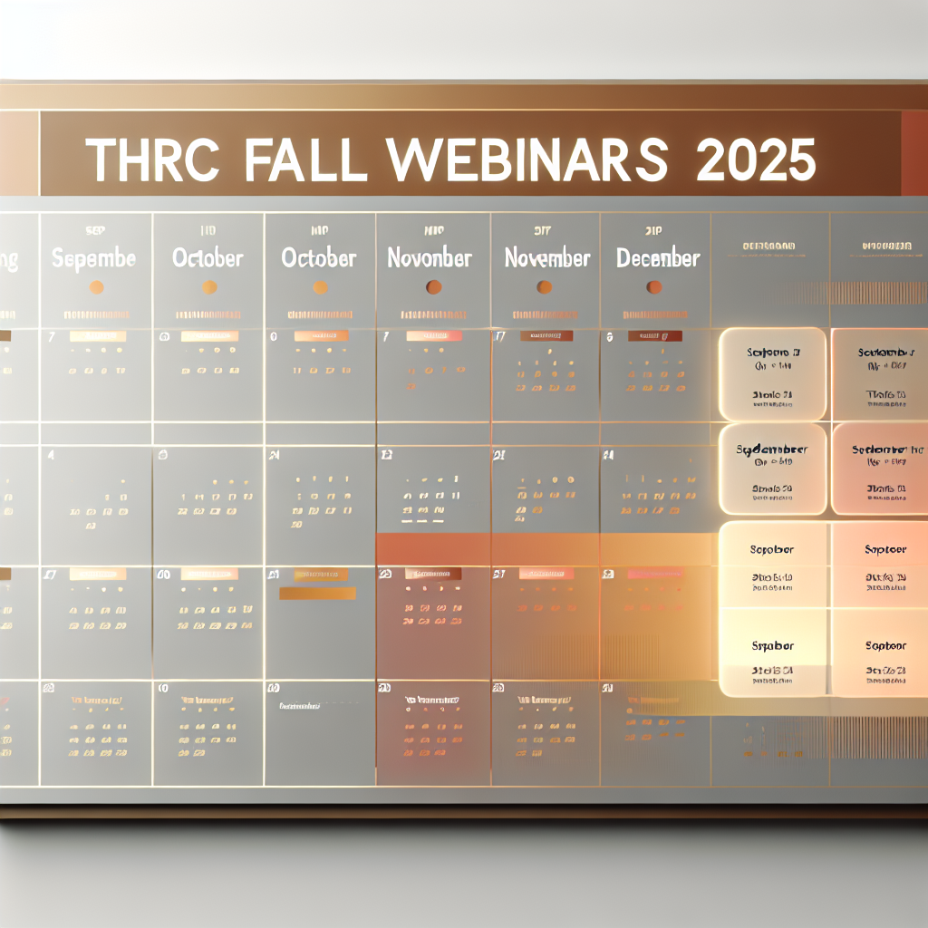 THRC fall webinars calendar