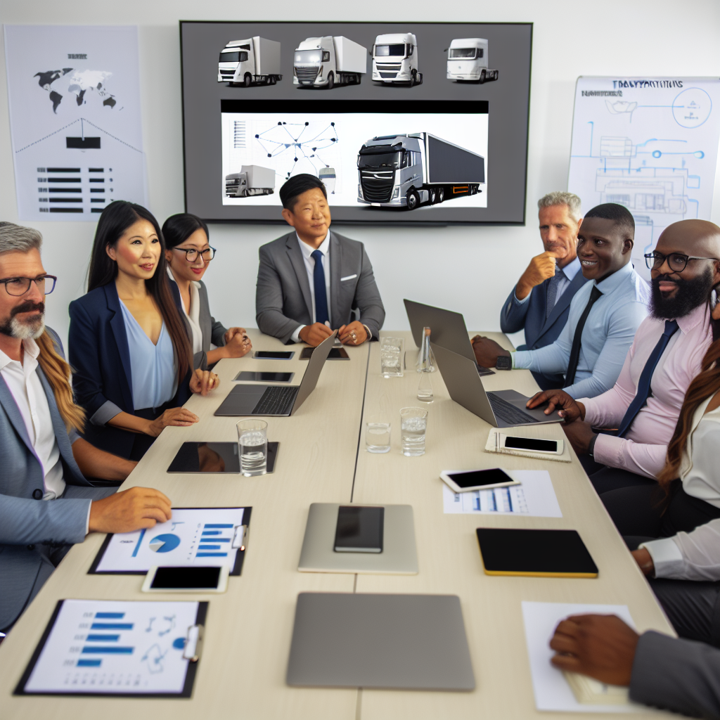 Trucking professionals in a corporate setting