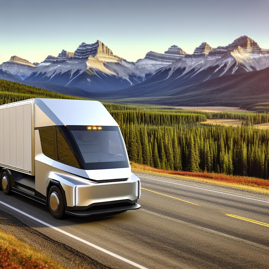 Harbinger electric truck in a Canadian setting