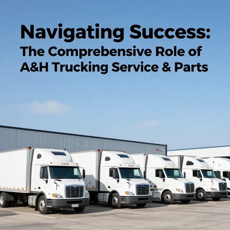 A fleet of A&H Trucking trucks at a logistics hub, representing the backbone of supply chain operations.