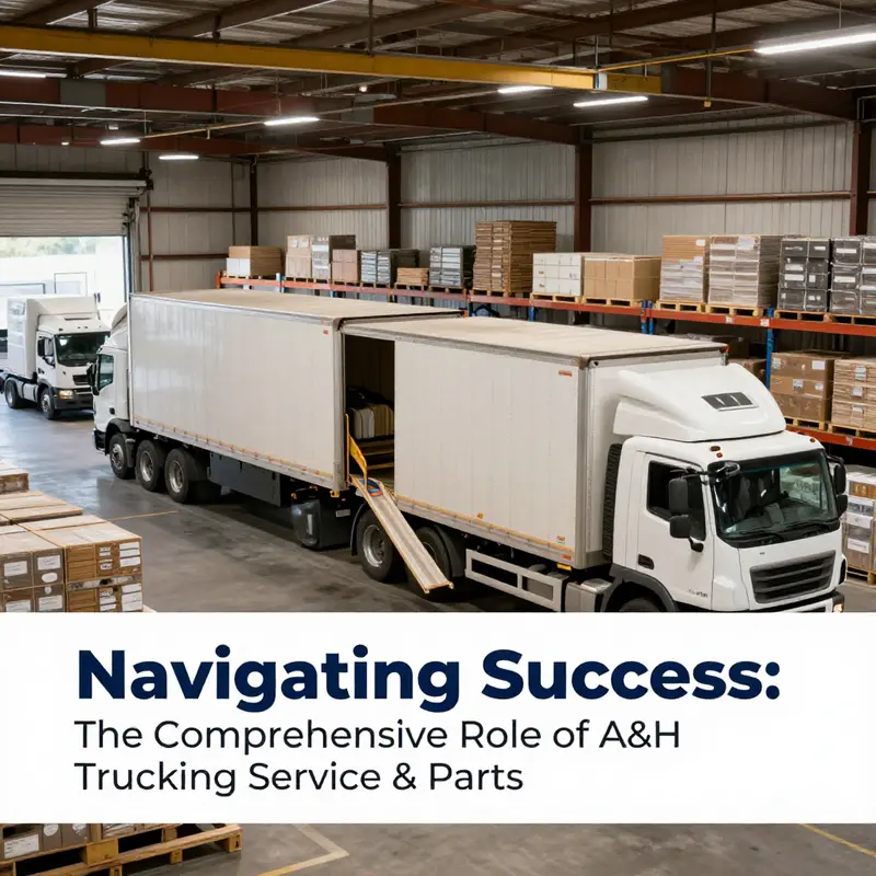 A fleet of A&H Trucking trucks at a logistics hub, representing the backbone of supply chain operations.
