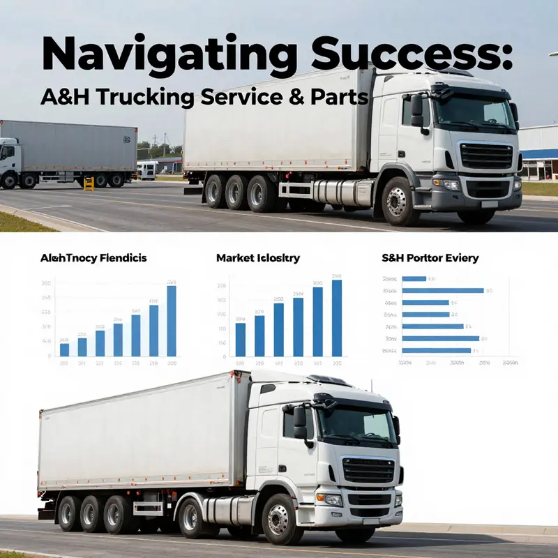 A fleet of A&H Trucking trucks at a logistics hub, representing the backbone of supply chain operations.
