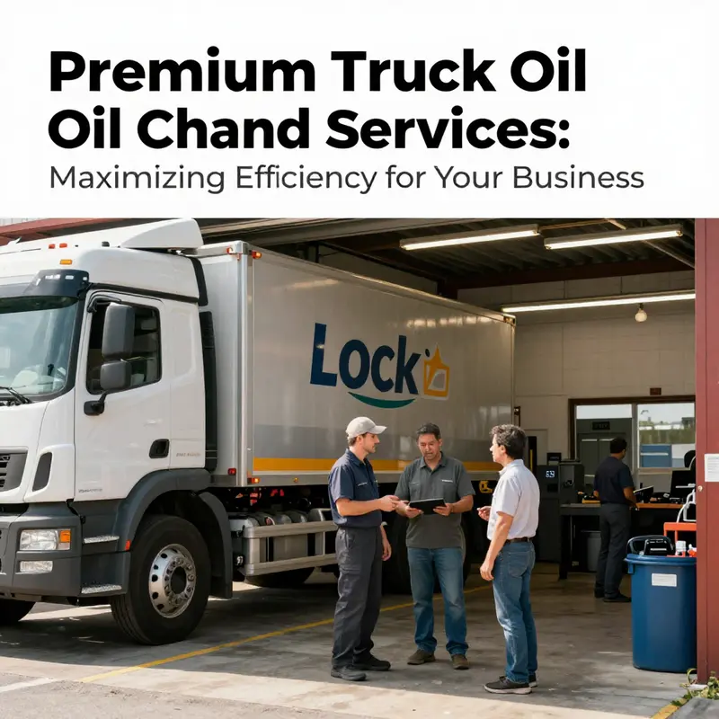 A bustling truck repair shop illustrating where to find essential oil change services.