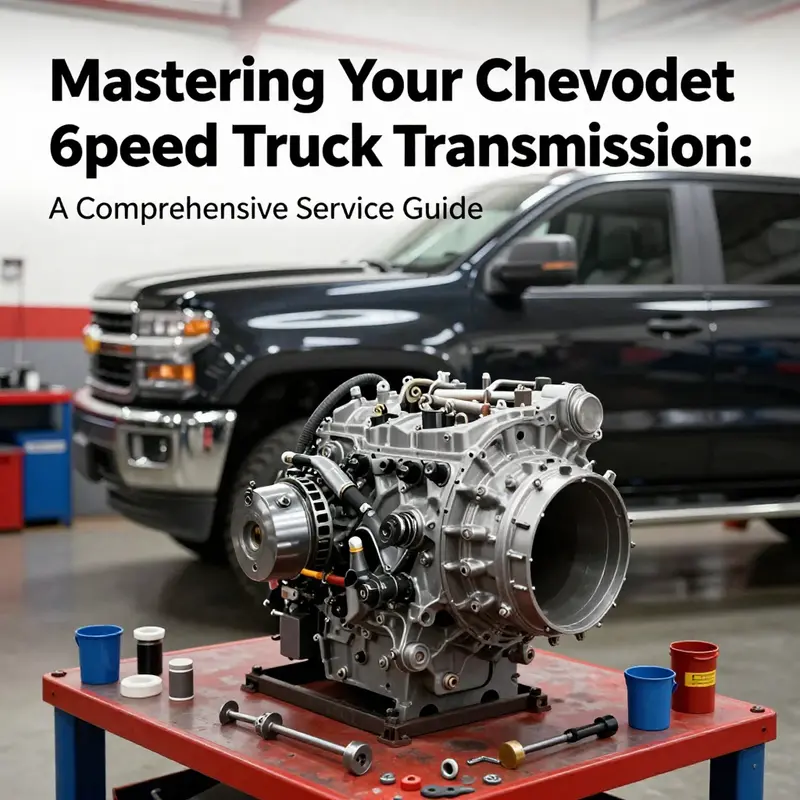 A Chevrolet truck displaying its 6-speed transmission at a professional service center.