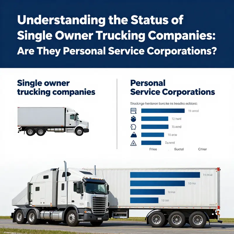 Infographic illustrating the classification differences between trucking companies and personal service corporations under IRS rules.