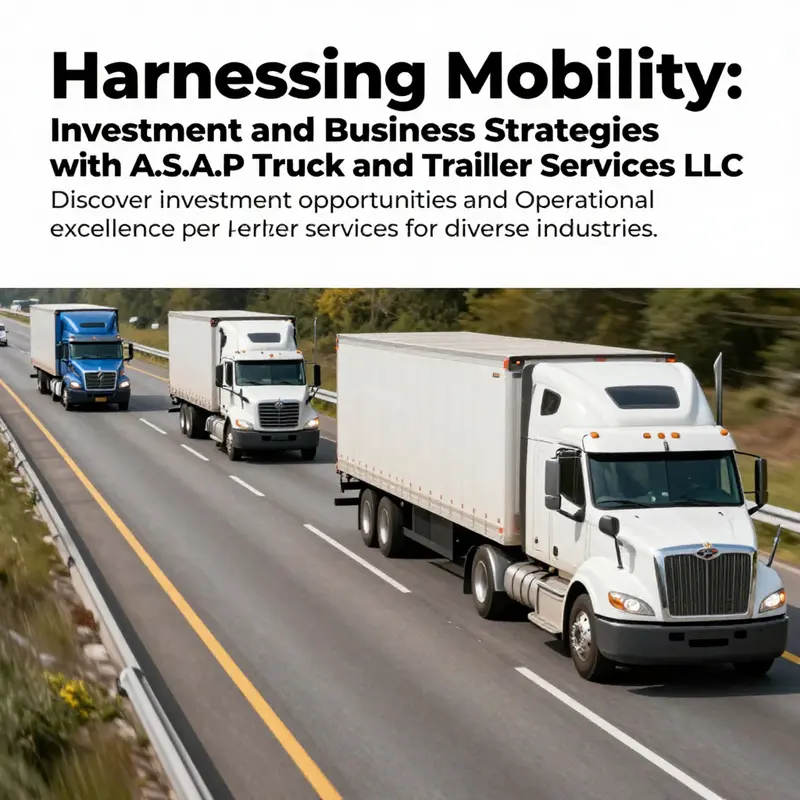 A fleet of trucks driving on a highway, showcasing the operations of A.S.A.P Truck and Trailer Services LLC.