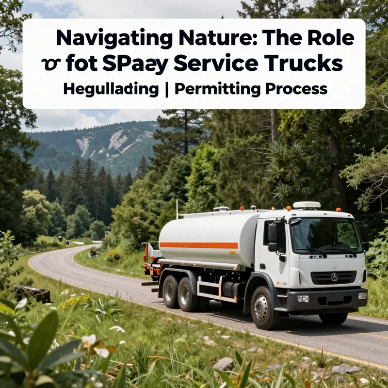 A spray service truck in a national park, showcasing sustainable operation and harmony with nature.