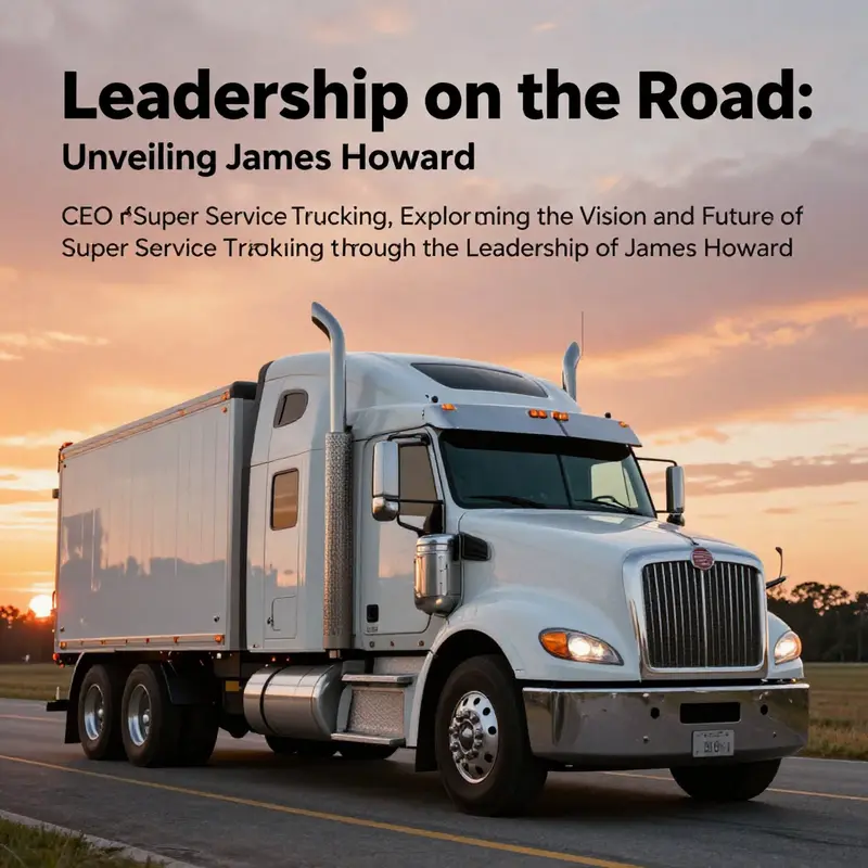 A Super Service Trucking vehicle driving into the sunset, representing leadership and future prospects.