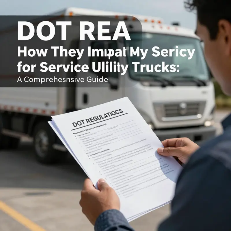 Service utility truck displaying a DOT sticker, exemplifying the requirements for commercial vehicles.