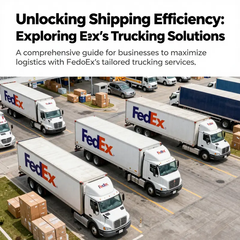 An expansive view of FedEx's logistics operation, highlighting the trucking services in action.