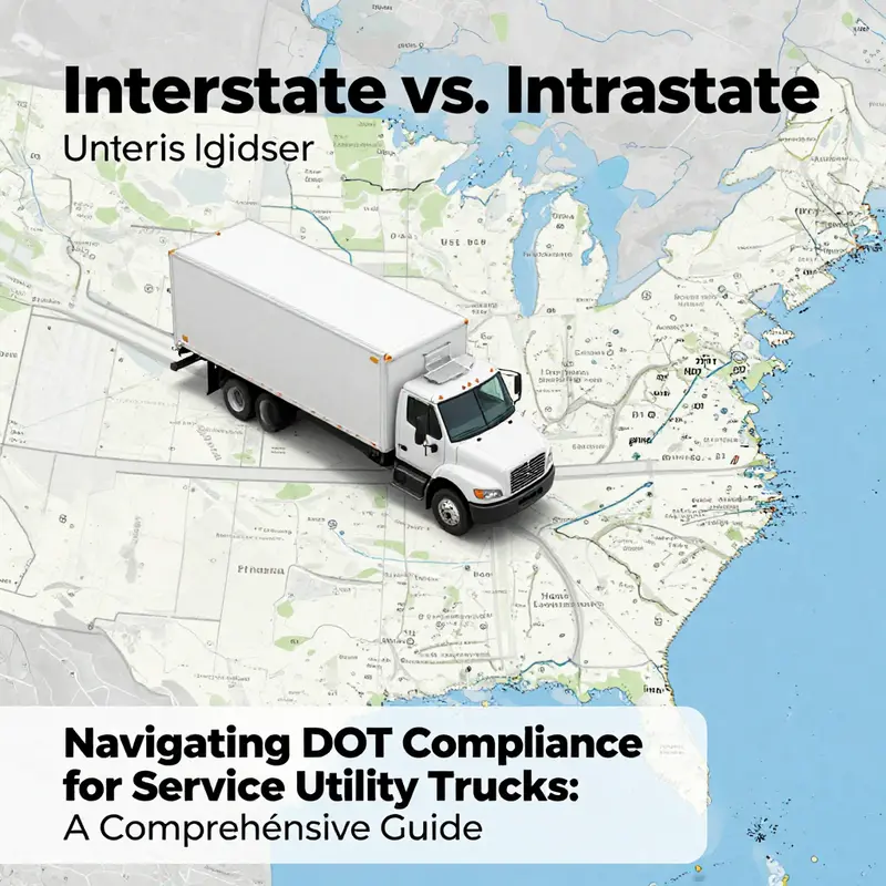 Service utility truck displaying a DOT sticker, exemplifying the requirements for commercial vehicles.