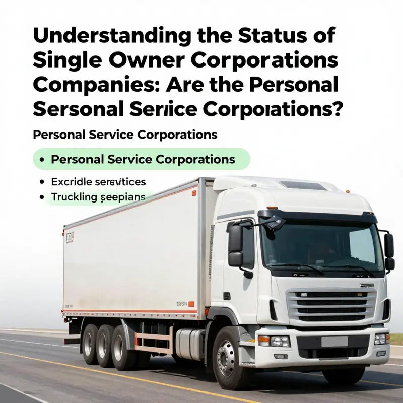 Infographic illustrating the classification differences between trucking companies and personal service corporations under IRS rules.