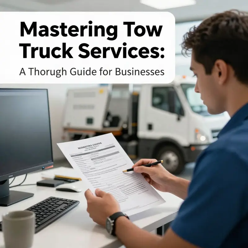 A tow truck operator ensures compliance by reviewing necessary legal documents.