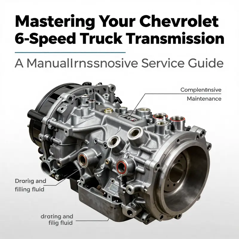Technician examining transmission fluid level in a Chevrolet truck.