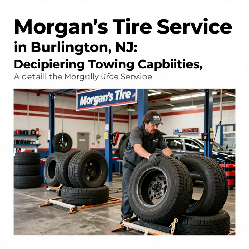 Dynamic view of tire maintenance activities at Morgan's Tire Service in Burlington, NJ.