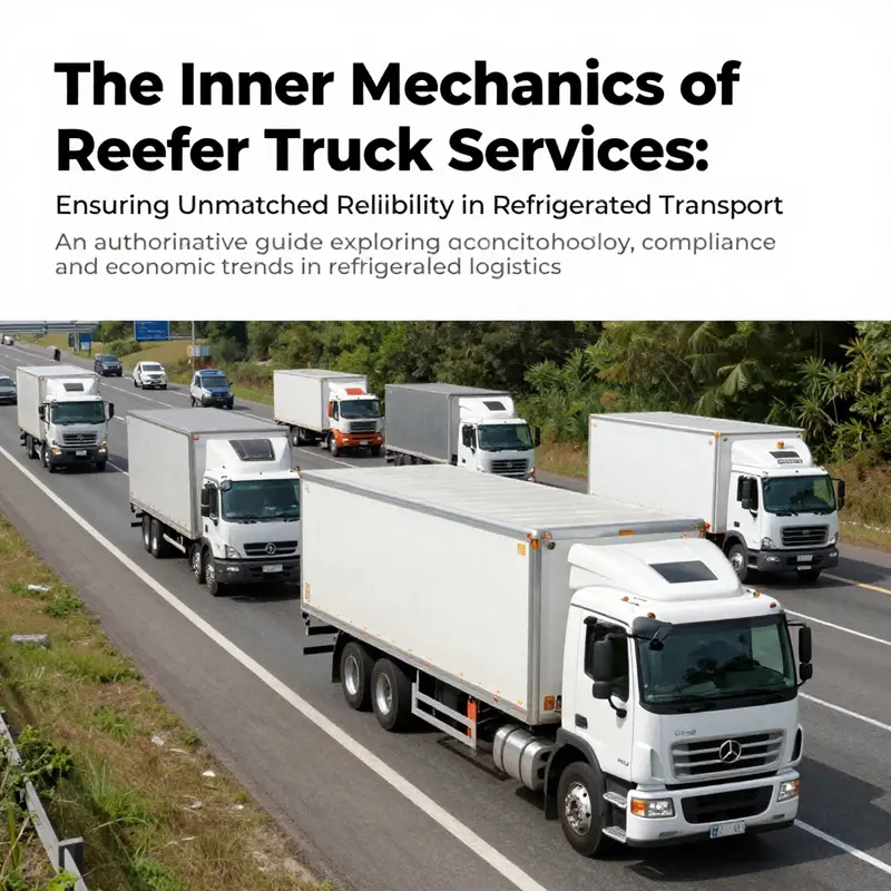 Multiple reefer trucks traveling on a highway, showcasing their presence in the logistics sector.