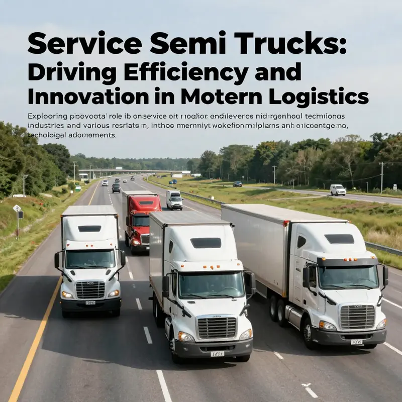Different types of service semi trucks traveling along a highway, showcasing their essential role in transportation.
