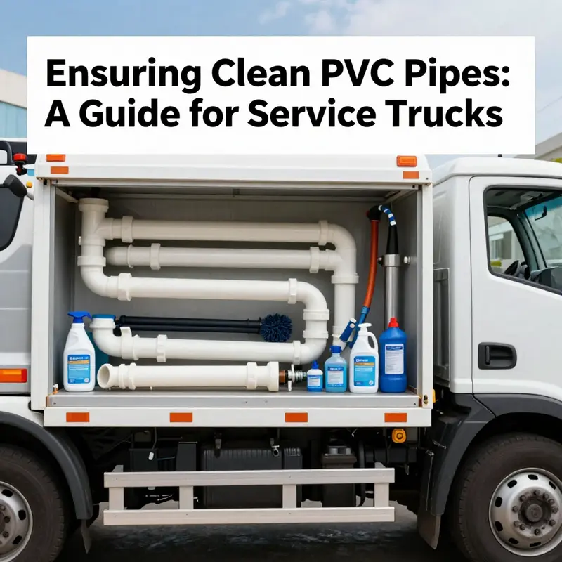 A clean and organized service truck with clearly visible PVC pipes highlighted for their hygiene and maintenance.