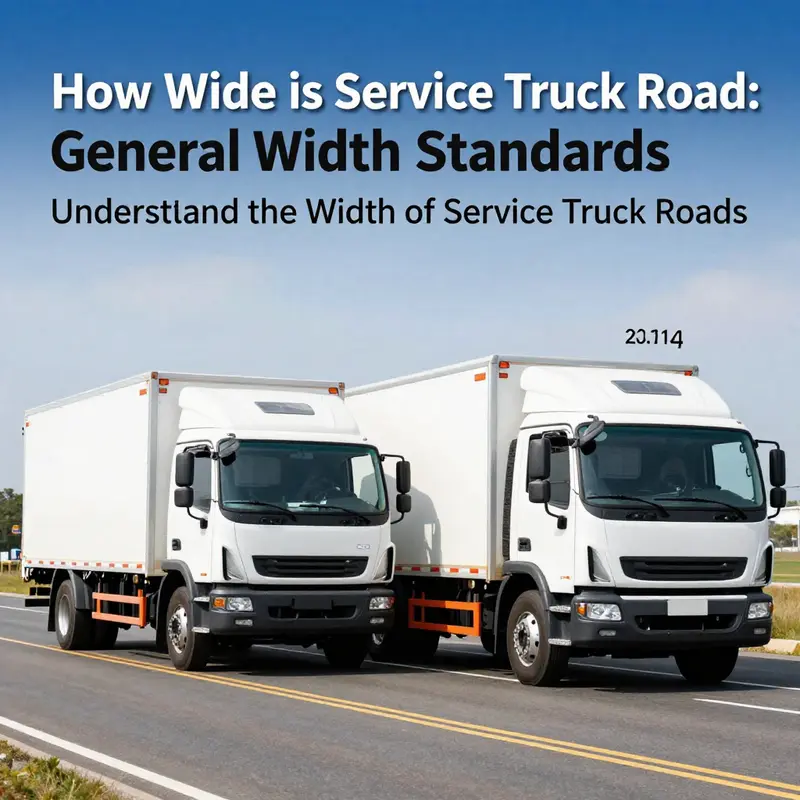 Comparative view of service trucks highlighting their standardized widths.