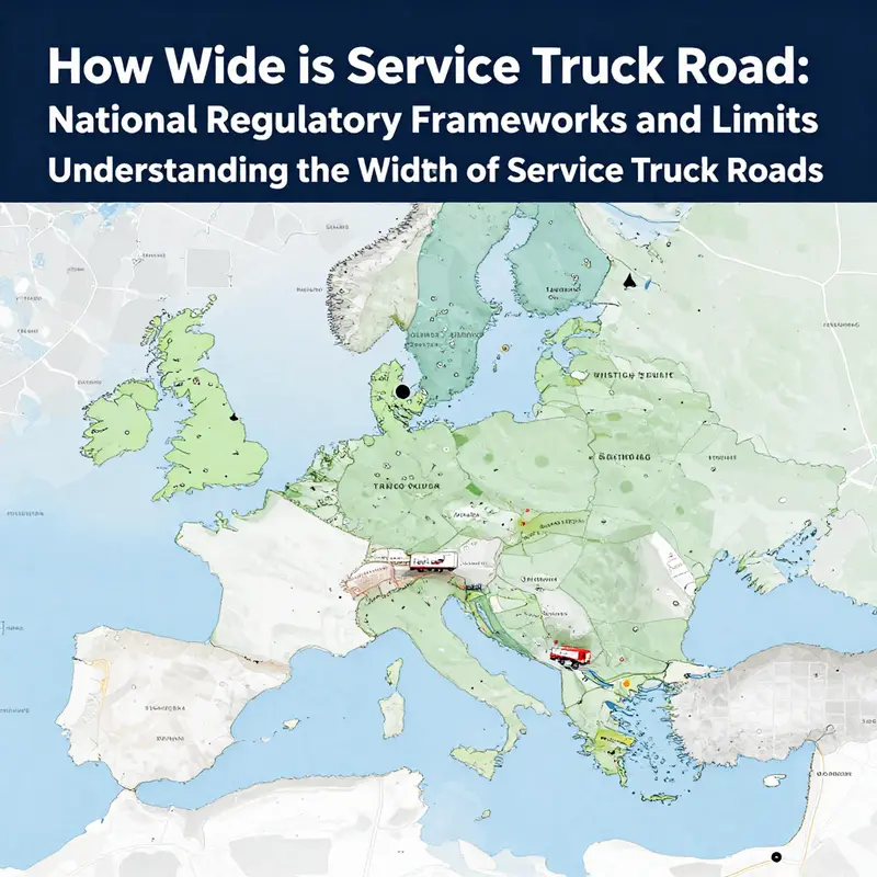 Comparative view of service trucks highlighting their standardized widths.
