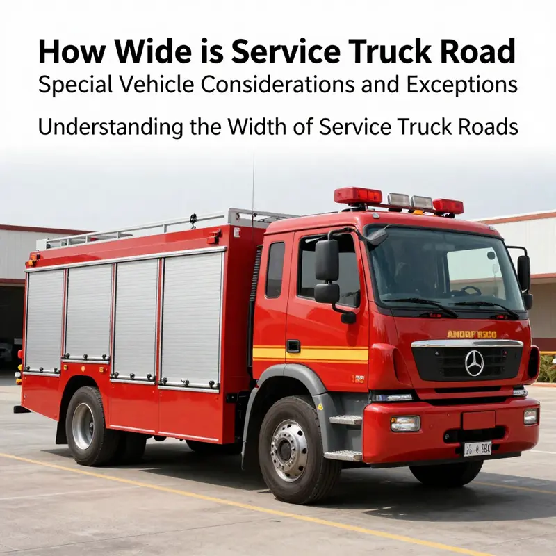 Comparative view of service trucks highlighting their standardized widths.