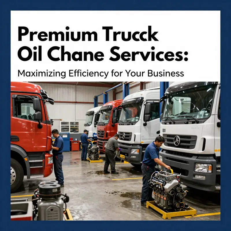 A bustling truck repair shop illustrating where to find essential oil change services.