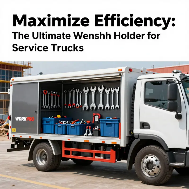 An image of a service truck featuring the WORKPRO wrench organizer in a construction setting, symbolizing effective tool organization.