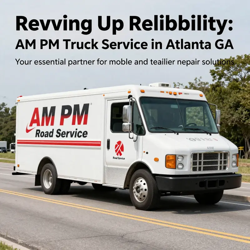 An AM PM Road Service mobile repair vehicle on the road, representing their commitment to quick and reliable service.