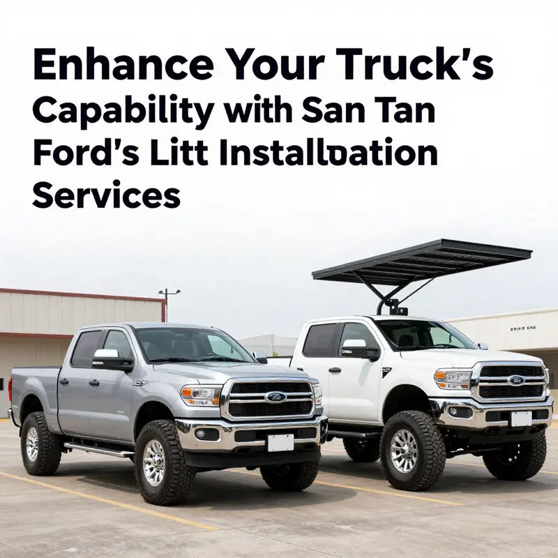 Technicians installing truck lifts at San Tan Ford’s service center.