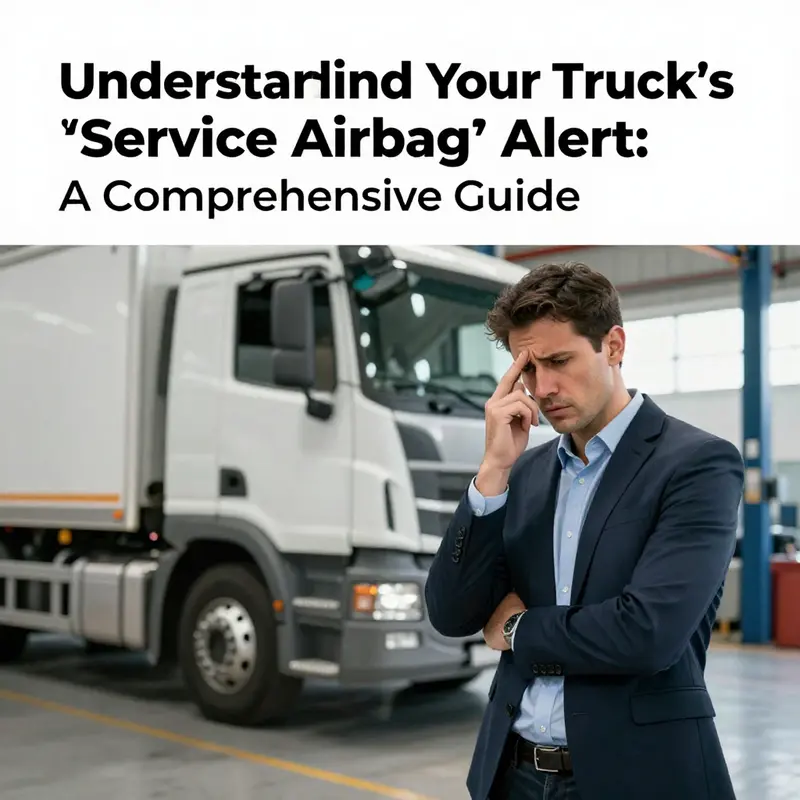 A truck dashboard featuring the ‘Service Airbag’ alert, highlighting the critical nature of vehicle safety systems.