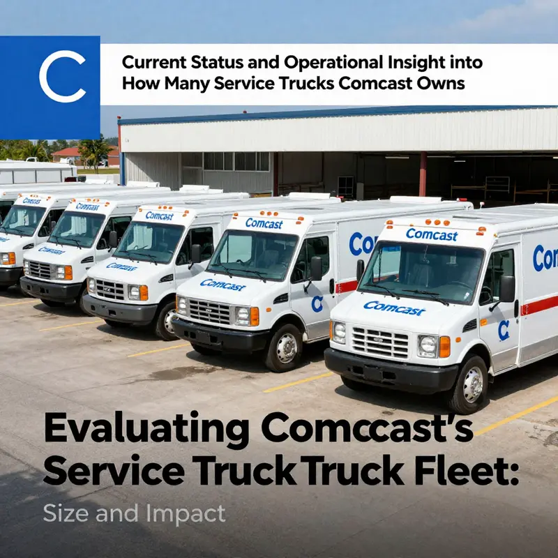 A snapshot of Comcast’s service trucks, which are essential for their field workforce in addressing customer service needs.