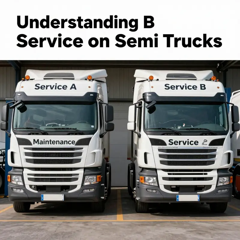 Technicians inspecting the engine of a semi truck in a maintenance facility, illustrating varied maintenance tasks.