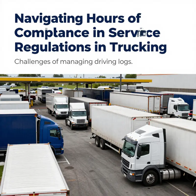 An infographic summarizing the key components of Hours of Service regulations for truck drivers.