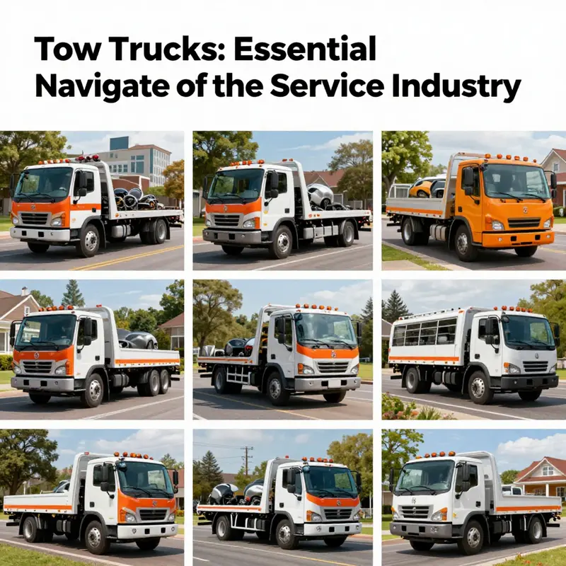 A collage displaying different tow trucks in action across multiple environments.