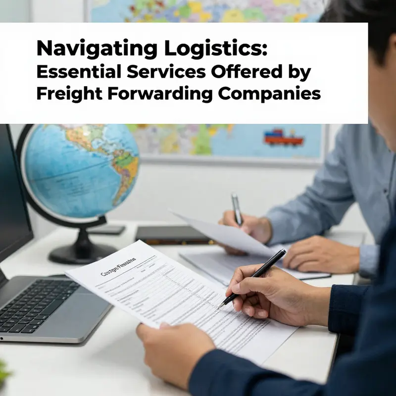 An overview of diverse services provided by freight forwarding companies, showcasing the interconnectivity of logistics.