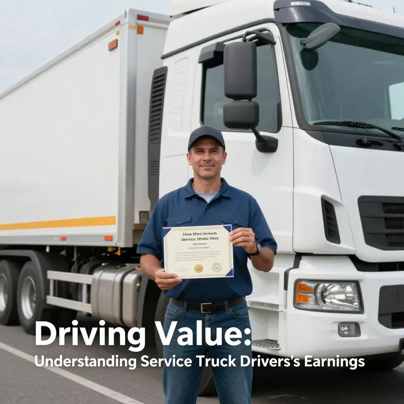 Average earnings of service truck drivers presented in a clear bar graph format.