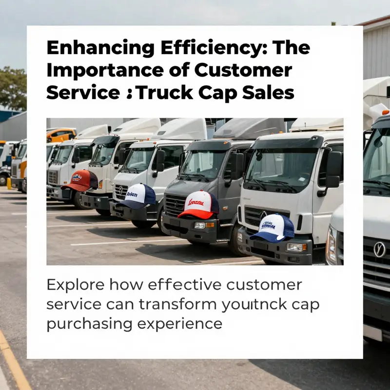 A diverse fleet of trucks displaying different truck caps, emphasizing the crucial role of customer service in their selection and sales.