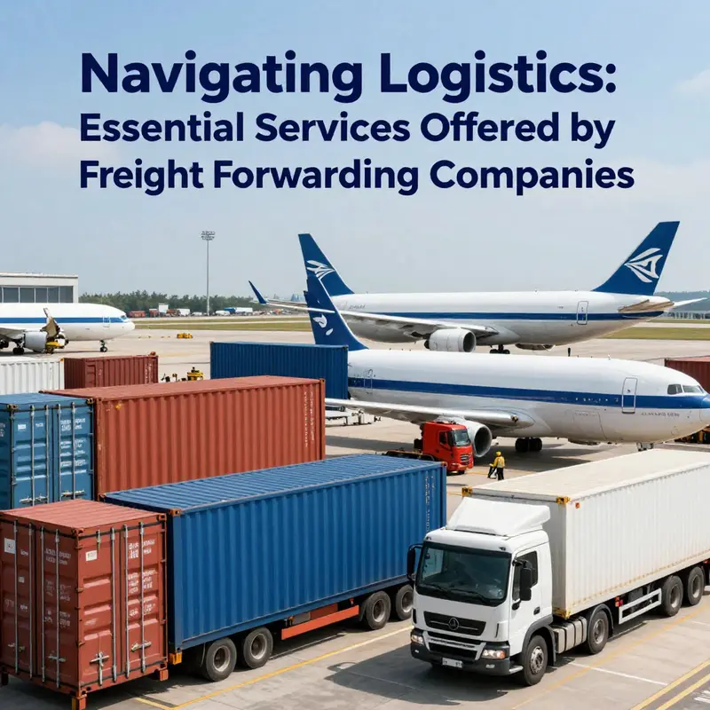 An overview of diverse services provided by freight forwarding companies, showcasing the interconnectivity of logistics.