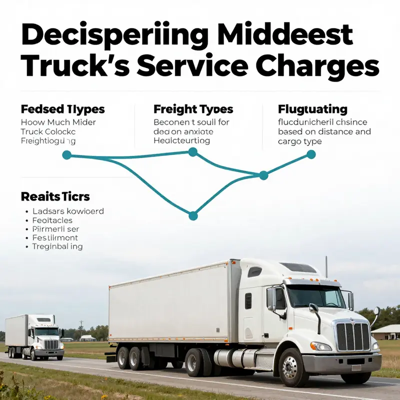 An infographic illustrating the factors affecting freight hauling costs with Midwest Truck.
