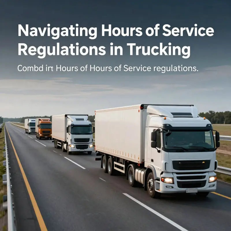 An infographic summarizing the key components of Hours of Service regulations for truck drivers.