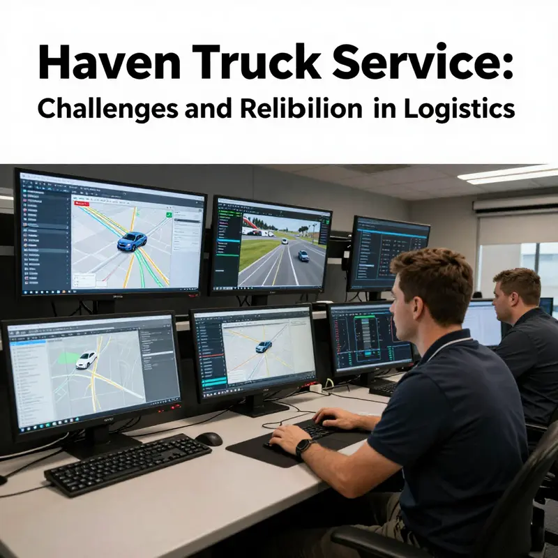 A bustling trucking terminal showcasing Haven Truck Service’s dedication to logistics.