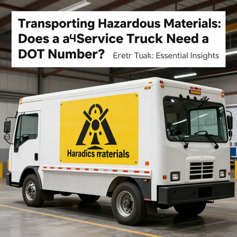 Essential compliance documents for service trucks, emphasizing DOT number requirements.