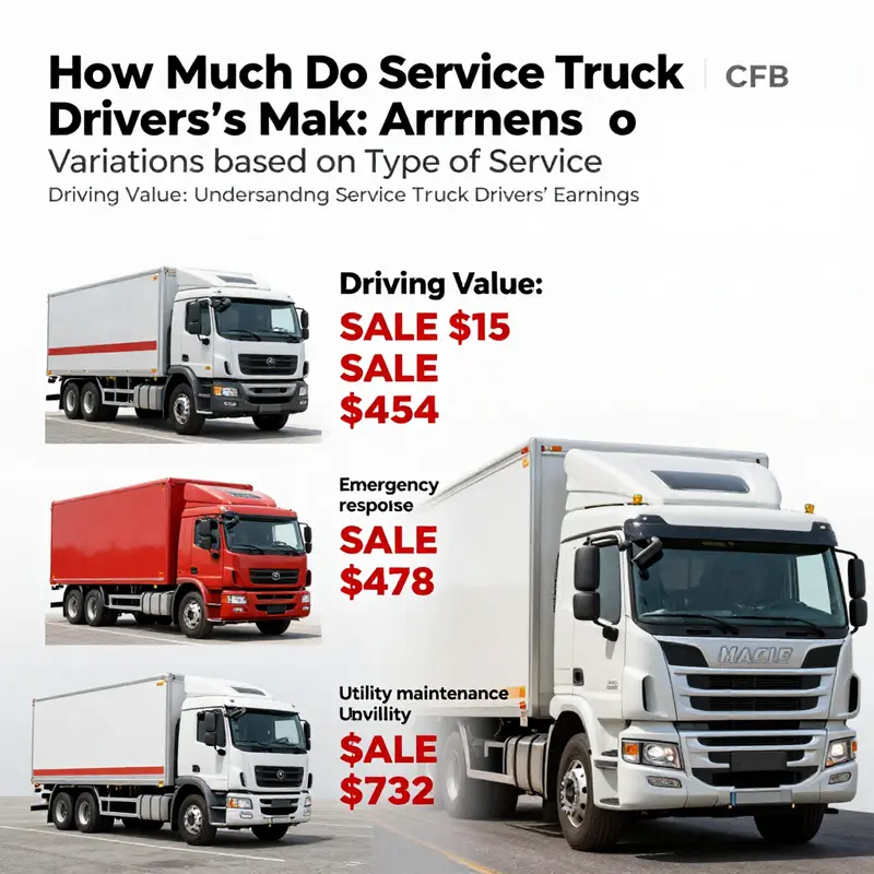 Average earnings of service truck drivers presented in a clear bar graph format.