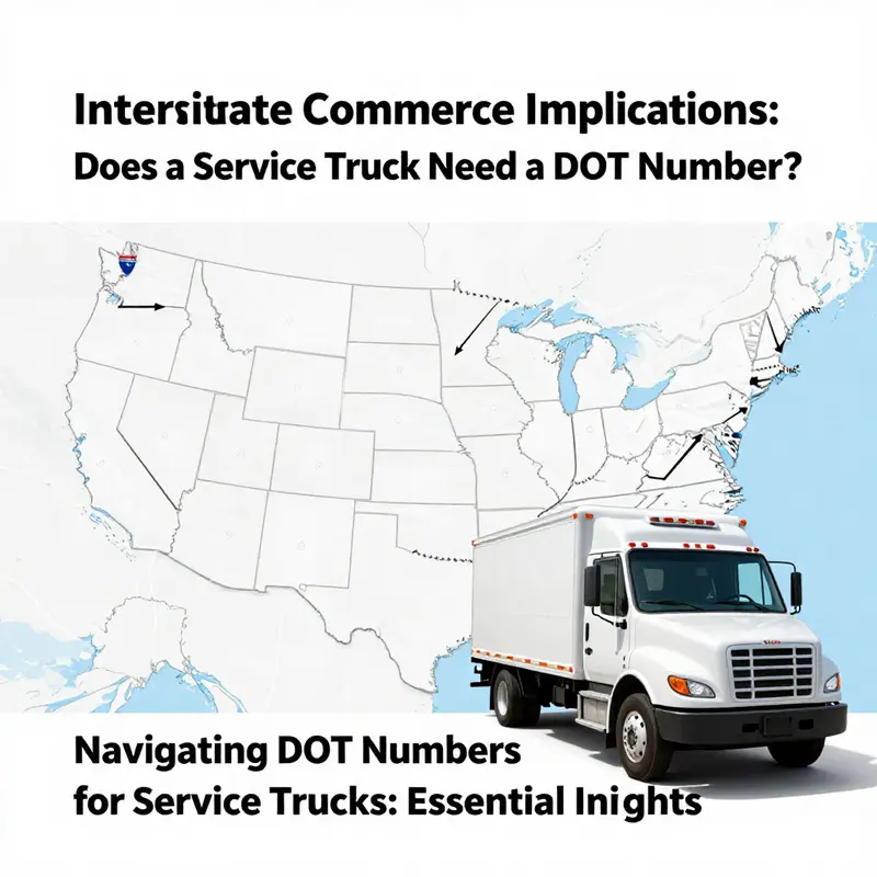 Essential compliance documents for service trucks, emphasizing DOT number requirements.