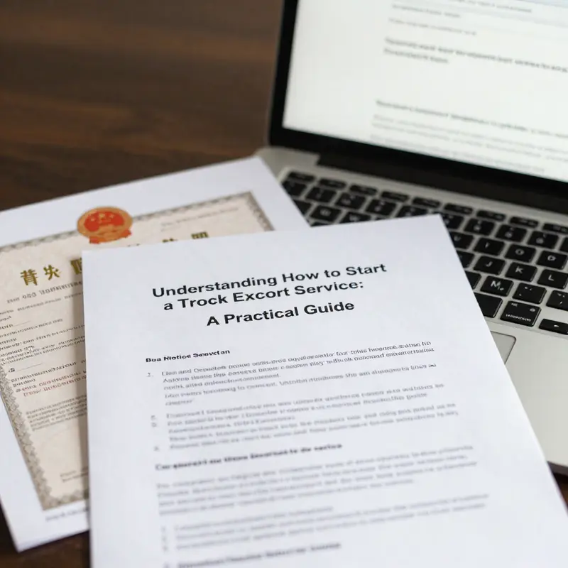 An escort vehicle directing an oversized load on the road, demonstrating the importance of safety and compliance.