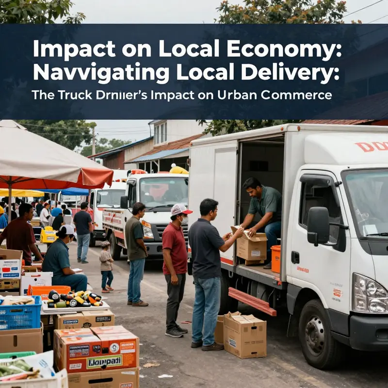 A truck driver making a delivery in a vibrant city, exemplifying the operational aspect of a delivery service.