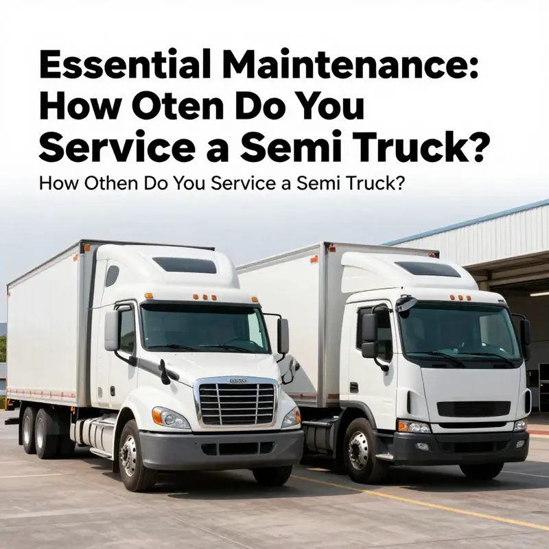 Mechanics conducting routine maintenance on semi-trucks to ensure optimal performance.