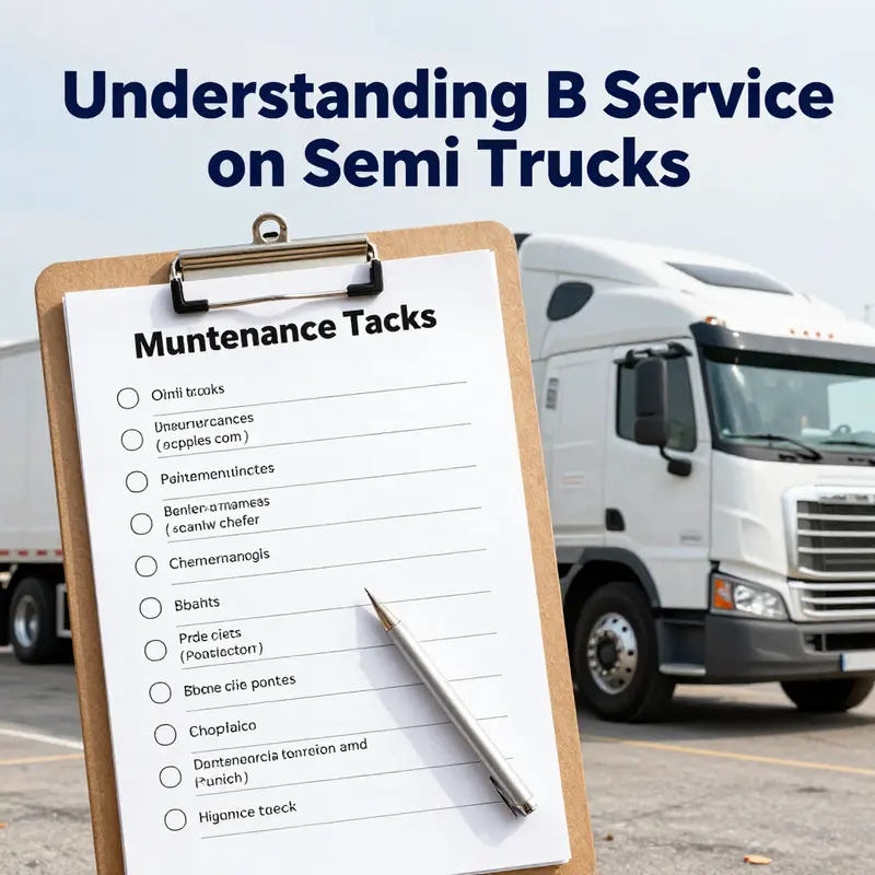 Technicians inspecting the engine of a semi truck in a maintenance facility, illustrating varied maintenance tasks.