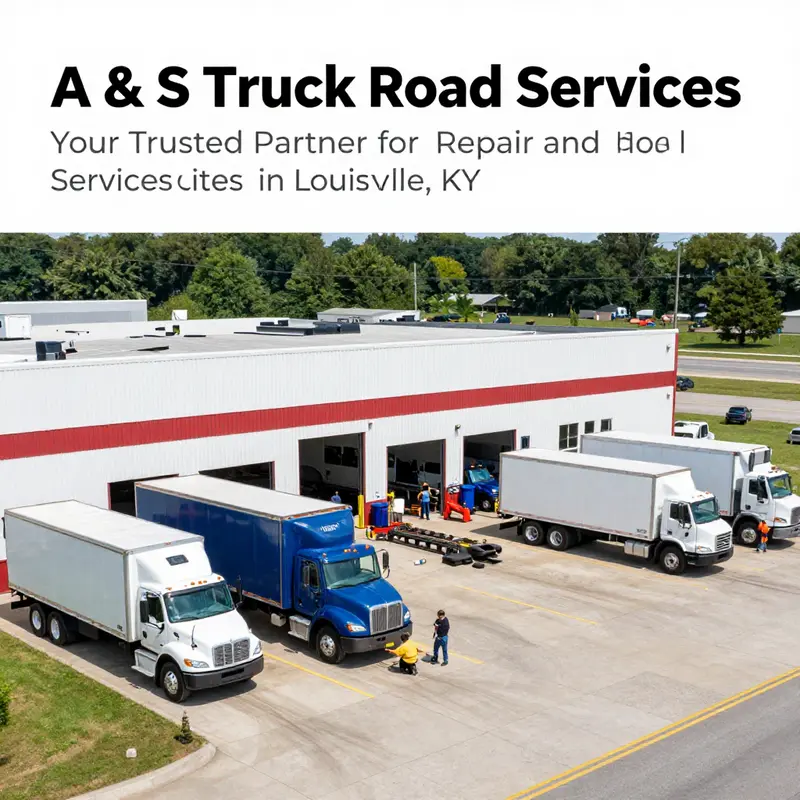 A vibrant operational scene at A & S Truck Road Services, where dedicated technicians service a variety of trucks.
